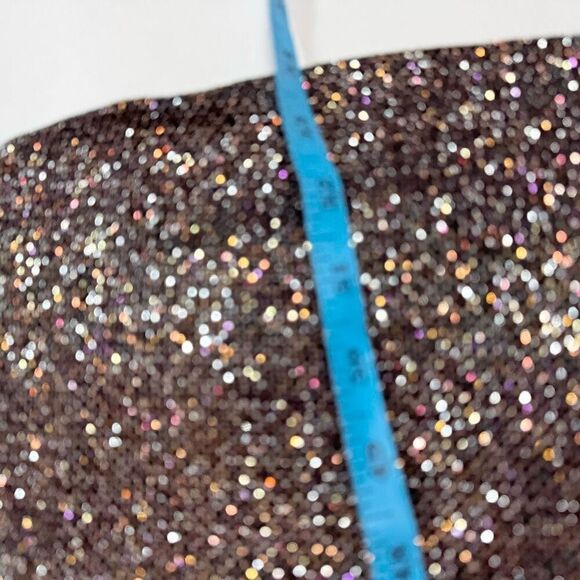 Calvin Klein Maxi Dress Womens 14 Black Sequin Elegant Evening Shimmer V Neck - Picture 7 of 12